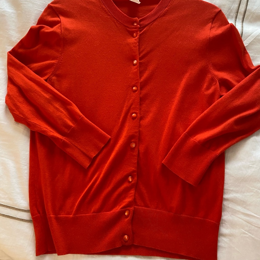 J. Crew orange cardigan